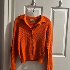 Urban Outfitters Orange V-Neck Sweater